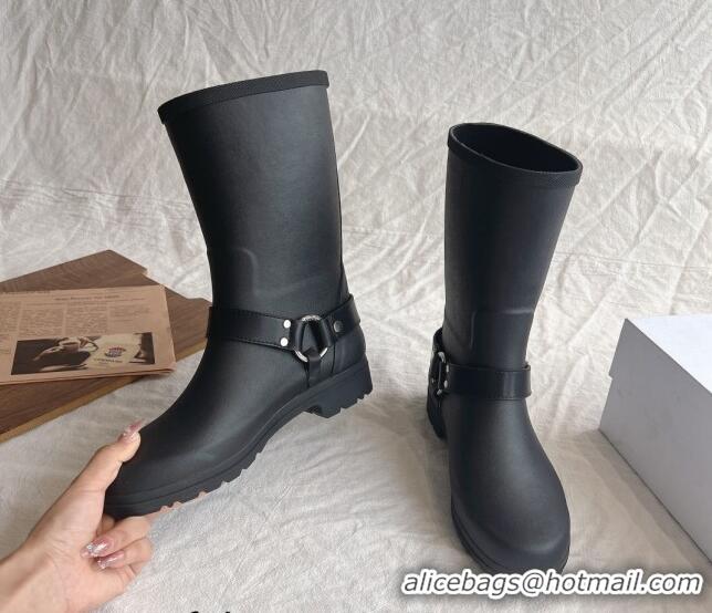 Good Quality Celine Mid Rain Boots in Rubber with Rubber Black 531140