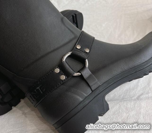 Best Grade Celine High Rain Boots in Rubber with Rubber Black 531142