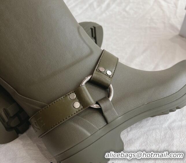 Low Price Celine High Rain Boots in Rubber with Rubber Green 531143