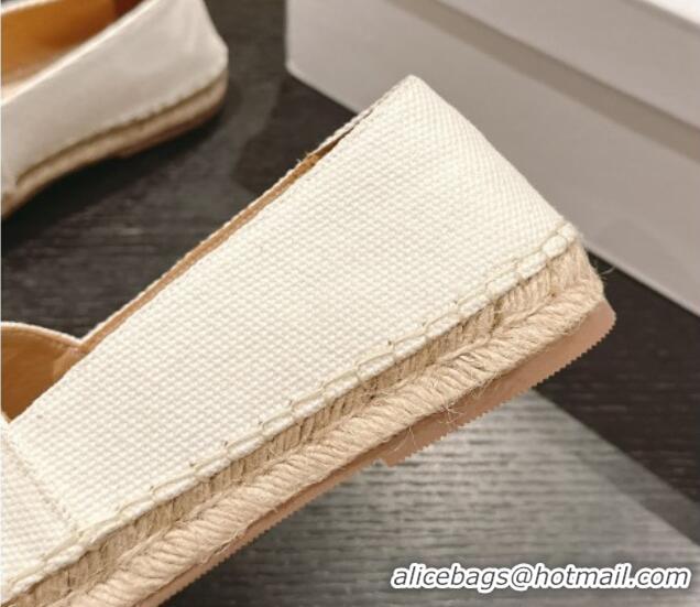 Discount Celine Espadrilles Flats in Canvas White 629043