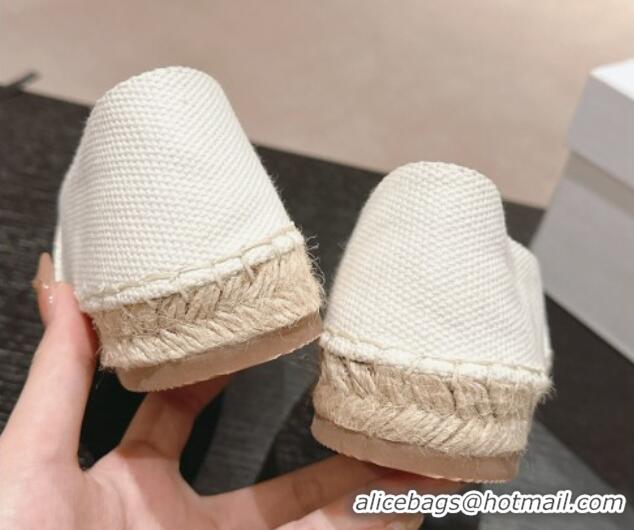 Discount Celine Espadrilles Flats in Canvas White 629043