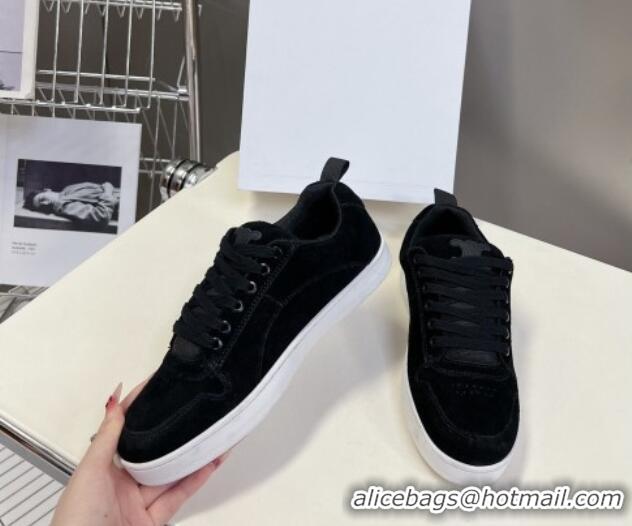 Luxury Celine Suede Sneakers Black 719084