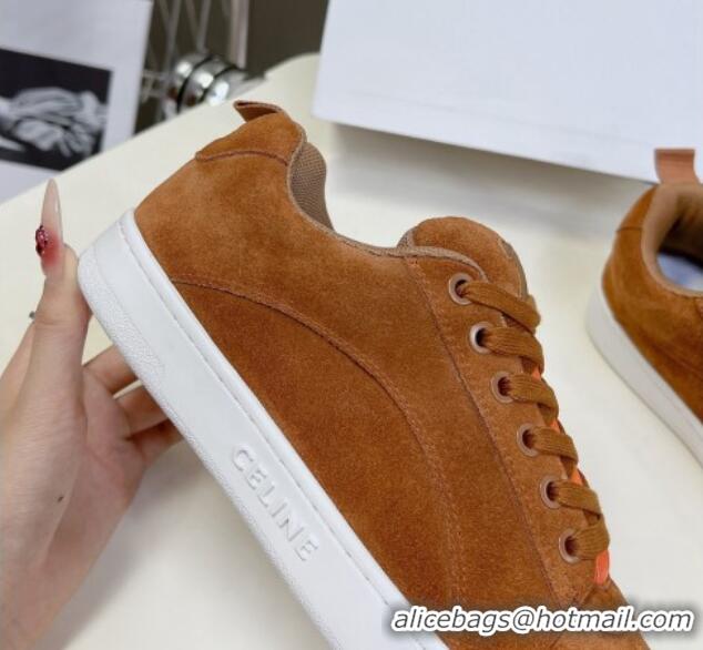 Buy Luxury Celine Suede Sneakers Brown 719086