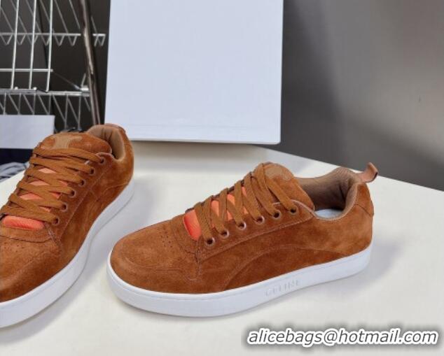 Buy Luxury Celine Suede Sneakers Brown 719086