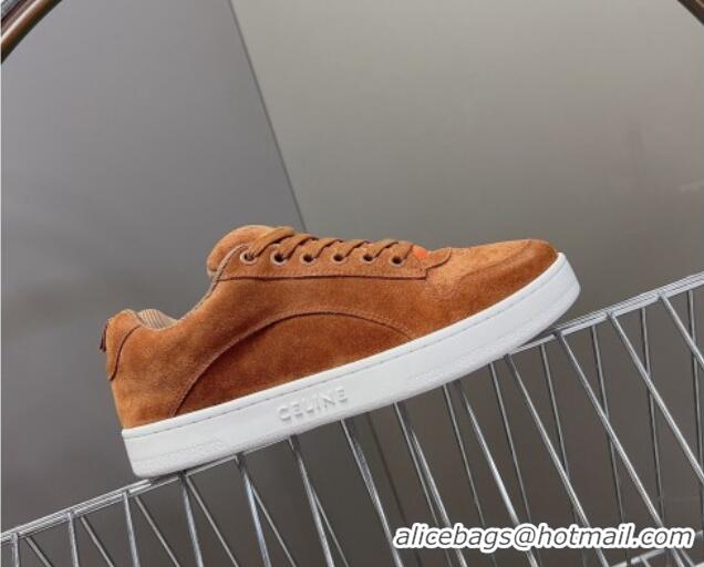 Buy Luxury Celine Suede Sneakers Brown 719086