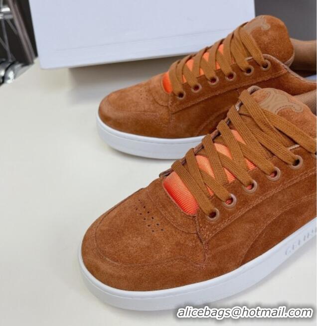 Buy Luxury Celine Suede Sneakers Brown 719086