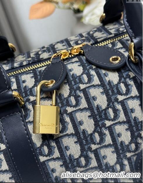 Luxury Classic Dior Groove 25 Mini Boston Bag in Blue Oblique Jacquard CD5115 2024