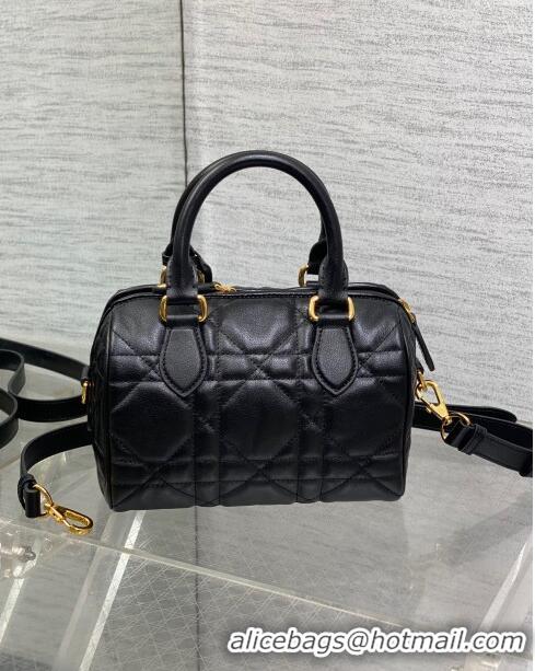 Buy Classic Dior Groove 20 Boston Bag in Black Macrocannage Calfskin CD5117 2024