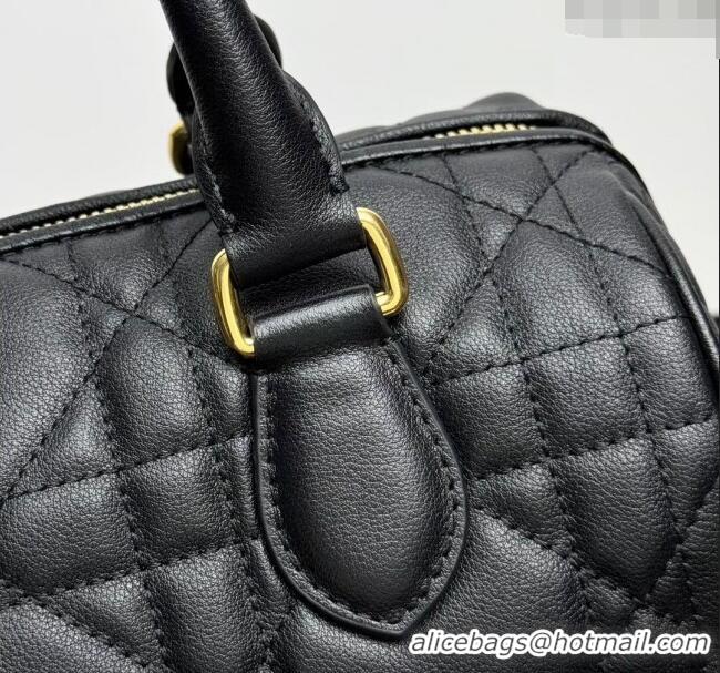 Best Wholesale Dior Groove 25 Boston Bag in Black Macrocannage Calfskin CD5118 2024