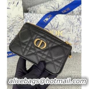 Low Price Dior 30 Montaigne Glycine Key Pouch in Grained Calfskin CD5120 Black 2024