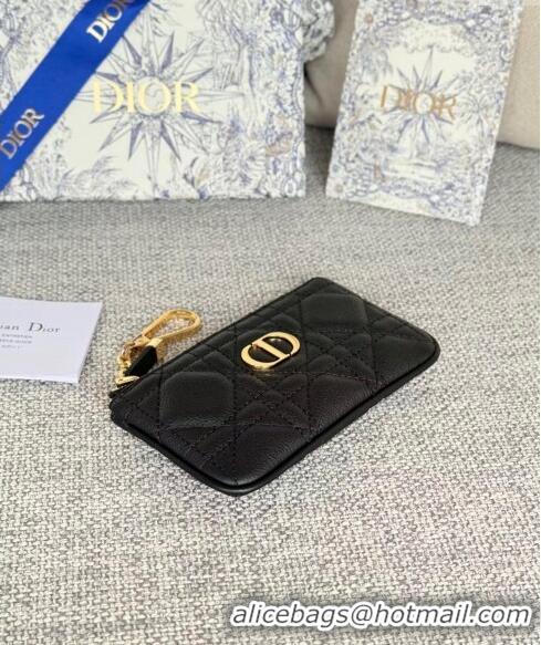 Low Price Dior 30 Montaigne Glycine Key Pouch in Grained Calfskin CD5120 Black 2024