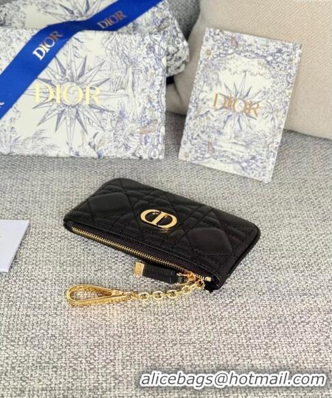 Low Price Dior 30 Montaigne Glycine Key Pouch in Grained Calfskin CD5120 Black 2024