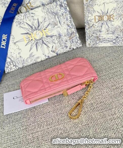 Cheapest Dior 30 Montaigne Glycine Key Pouch in Grained Calfskin CD5120 Light Pink 2024