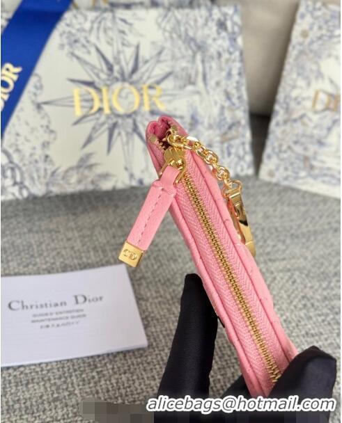 Cheapest Dior 30 Montaigne Glycine Key Pouch in Grained Calfskin CD5120 Light Pink 2024