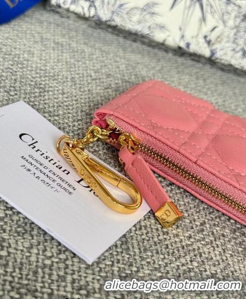 Cheapest Dior 30 Montaigne Glycine Key Pouch in Grained Calfskin CD5120 Light Pink 2024