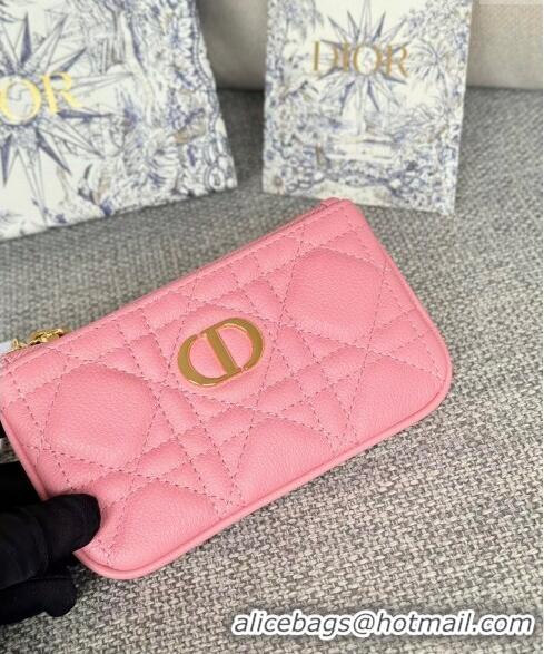 Cheapest Dior 30 Montaigne Glycine Key Pouch in Grained Calfskin CD5120 Light Pink 2024