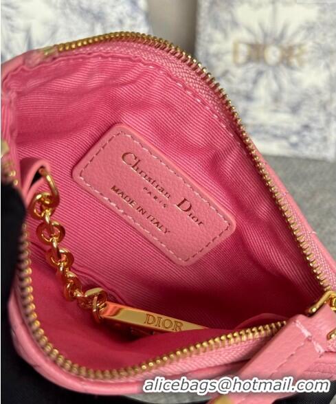 Cheapest Dior 30 Montaigne Glycine Key Pouch in Grained Calfskin CD5120 Light Pink 2024