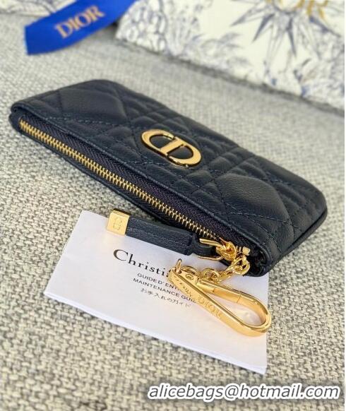 Hot Sell Dior 30 Montaigne Glycine Key Pouch in Grained Calfskin CD5120 Dark Blue 2024