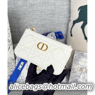 Best Discount Dior 30 Montaigne Glycine Key Pouch in Grained Calfskin CD5120 White 2024