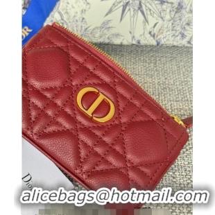 New Arrivals Dior 30 Montaigne Glycine Key Pouch in Grained Calfskin CD5120 Red 2024