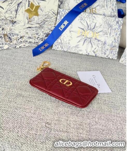 New Arrivals Dior 30 Montaigne Glycine Key Pouch in Grained Calfskin CD5120 Red 2024