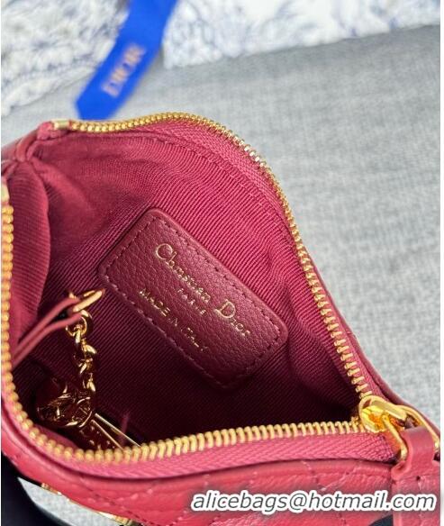 New Arrivals Dior 30 Montaigne Glycine Key Pouch in Grained Calfskin CD5120 Red 2024