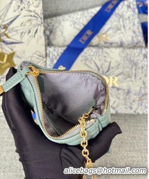 Top Quality Dior 30 Montaigne Glycine Key Pouch in Grained Calfskin CD5120 Dusty Blue 2024