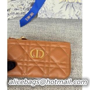 Inexpensive Dior 30 Montaigne Glycine Key Pouch in Grained Calfskin CD5120 Brown 2024