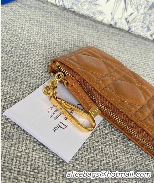 Inexpensive Dior 30 Montaigne Glycine Key Pouch in Grained Calfskin CD5120 Brown 2024