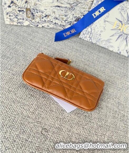 Inexpensive Dior 30 Montaigne Glycine Key Pouch in Grained Calfskin CD5120 Brown 2024