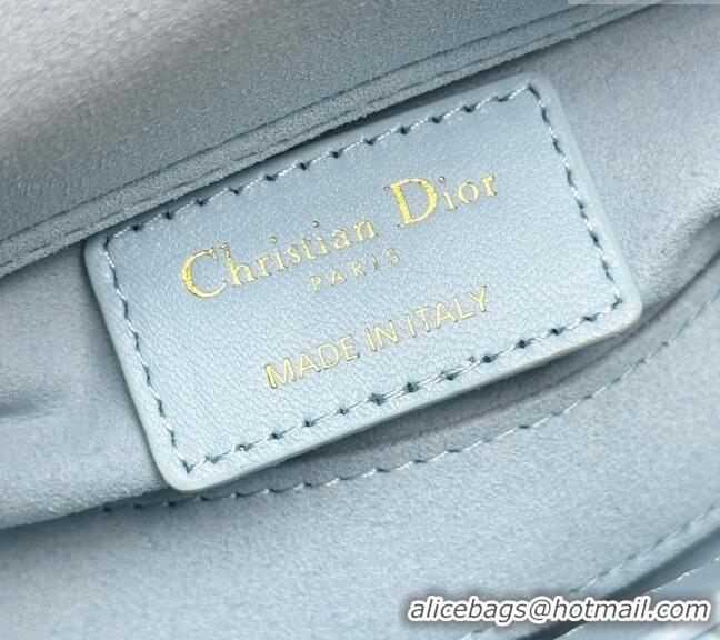 Original Cheap Dior Lady D-Joy Micro Bag in Cannage Lambskin 0806 Pale Blue 2024