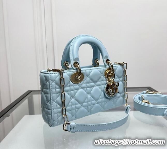 New Cheap Dior Lady D-Joy Small Bag in Cannage Lambskin M0806 Pale Blue 2024