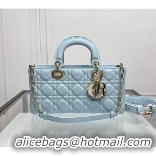 Modern Classic Dior Lady D-Joy Medium Bag in Cannage Lambskin L0806 Pale Blue 2024