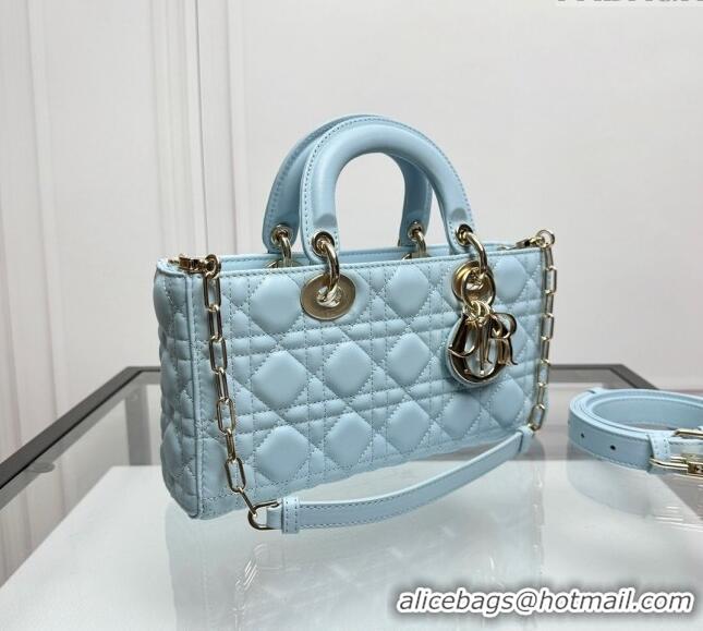 Modern Classic Dior Lady D-Joy Medium Bag in Cannage Lambskin L0806 Pale Blue 2024