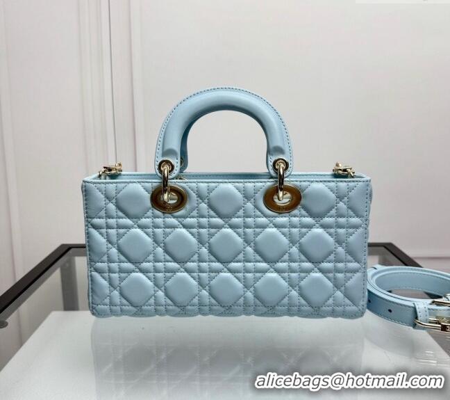 Modern Classic Dior Lady D-Joy Medium Bag in Cannage Lambskin L0806 Pale Blue 2024