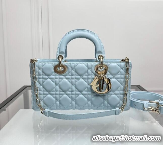 Modern Classic Dior Lady D-Joy Medium Bag in Cannage Lambskin L0806 Pale Blue 2024