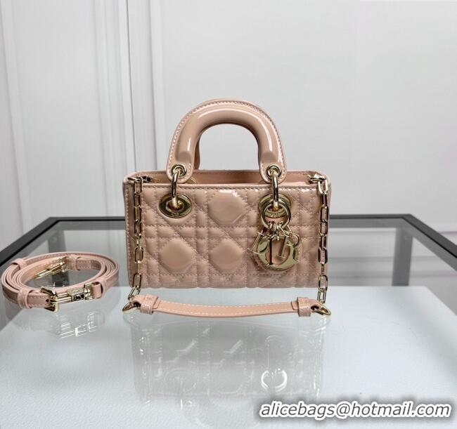 Luxury Grade Dior Lady D-Joy Micro Bag in Patent Calfskin S0806 Nude Pink 2024