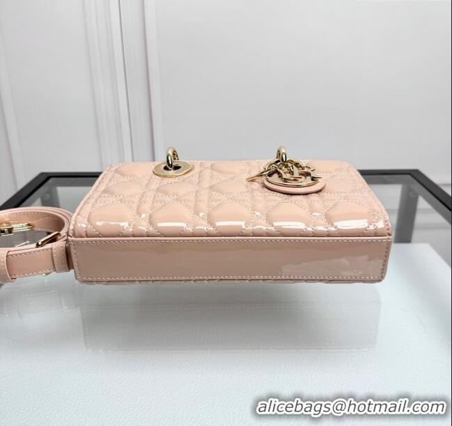 Spot Bulk Dior Lady D-Joy Small Bag in Patent Calfskin M0806 Nude Pink 2024