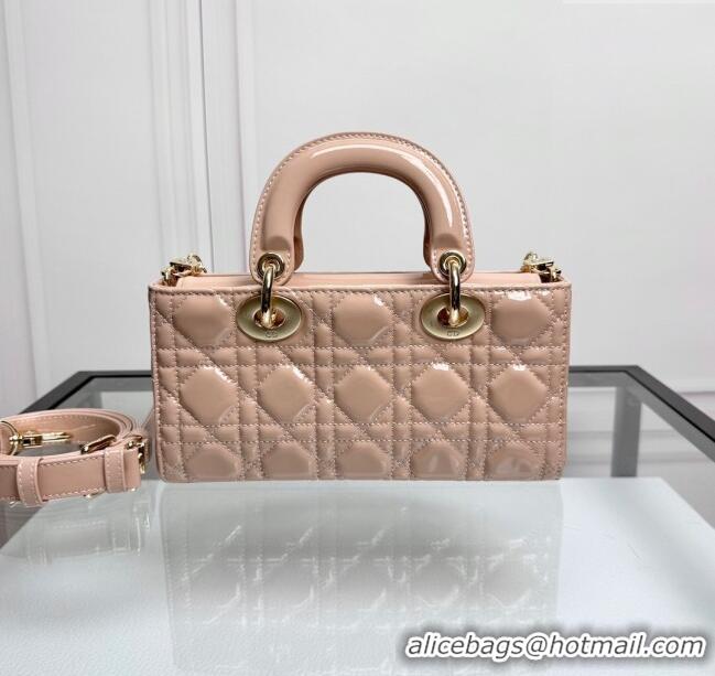 Spot Bulk Dior Lady D-Joy Small Bag in Patent Calfskin M0806 Nude Pink 2024