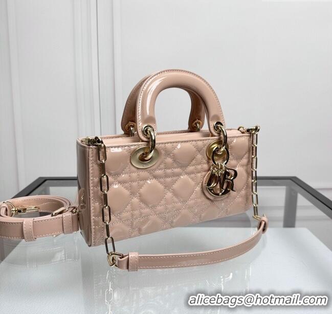 Spot Bulk Dior Lady D-Joy Small Bag in Patent Calfskin M0806 Nude Pink 2024