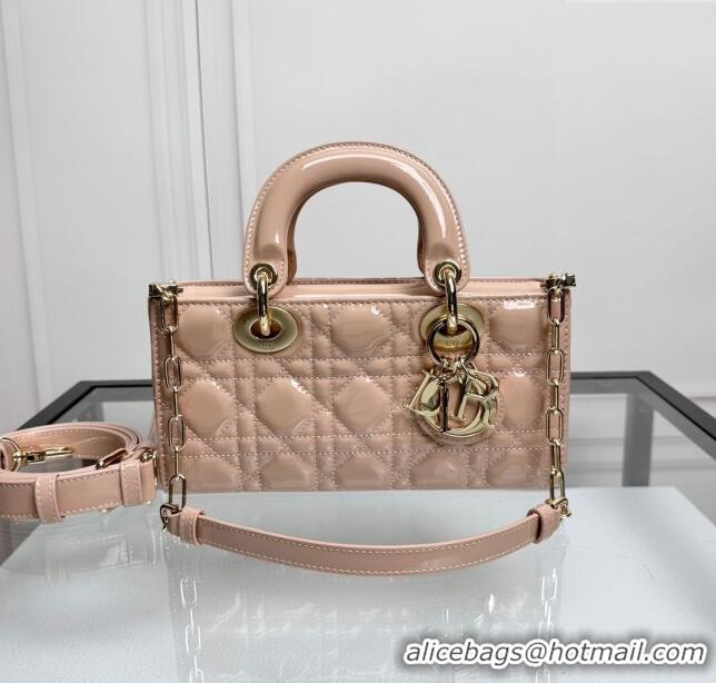 Spot Bulk Dior Lady D-Joy Small Bag in Patent Calfskin M0806 Nude Pink 2024