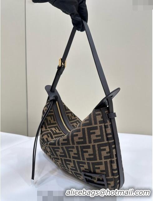 Modern Classic Fendi Simply Medium Hobo bag in FF jacquard fabric M8662 Brown 2024