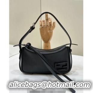 Top Quality Fendi Simply Mini Hobo bag in leather 8662S Black 2024