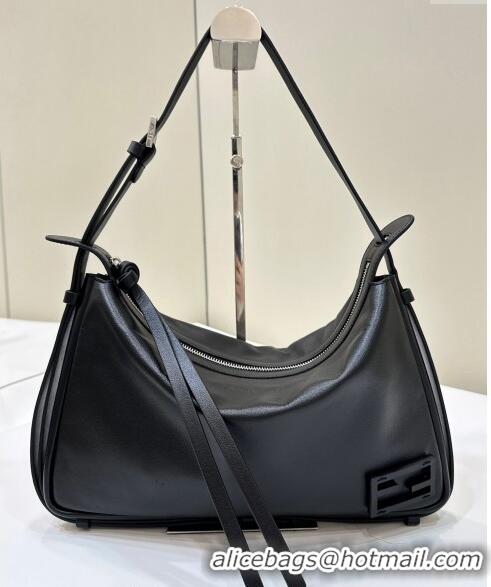 Most Popular Fendi Simply Medium Hobo bag in leather 8662L Black 2024