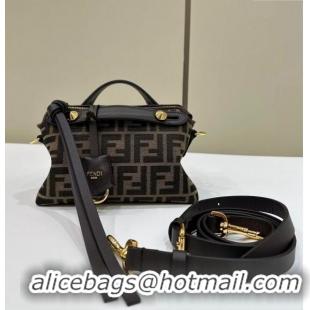 Buy New Cheap Fendi By The Way Mini Boston Bag in FF fabric 8665S Brown 2024