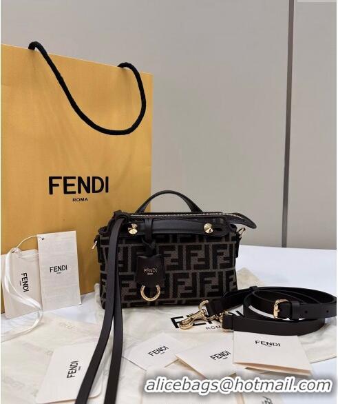 Buy New Cheap Fendi By The Way Mini Boston Bag in FF fabric 8665S Brown 2024