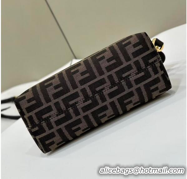 Buy New Cheap Fendi By The Way Mini Boston Bag in FF fabric 8665S Brown 2024