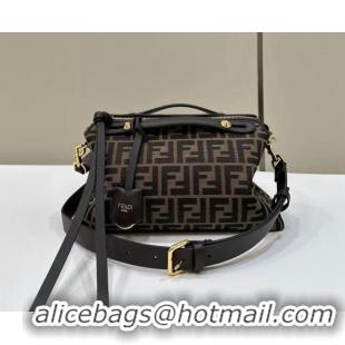 Grade Quality Fendi By The Way Medium Boston Bag in FF fabric 8665L Brown 2024