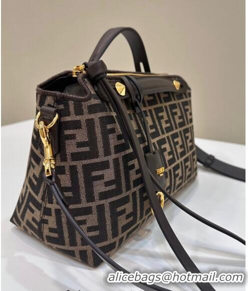 Grade Quality Fendi By The Way Medium Boston Bag in FF fabric 8665L Brown 2024