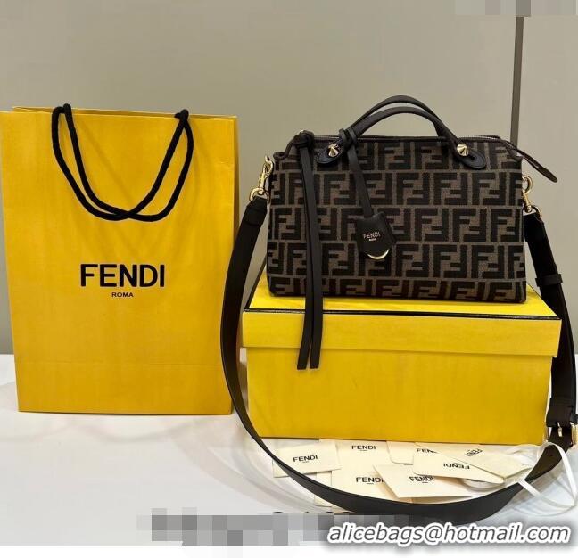 Grade Quality Fendi By The Way Medium Boston Bag in FF fabric 8665L Brown 2024